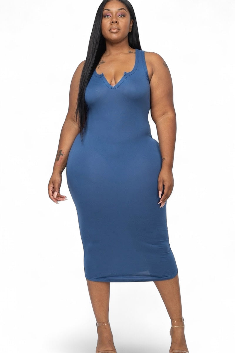 Split Neck Tank Dress