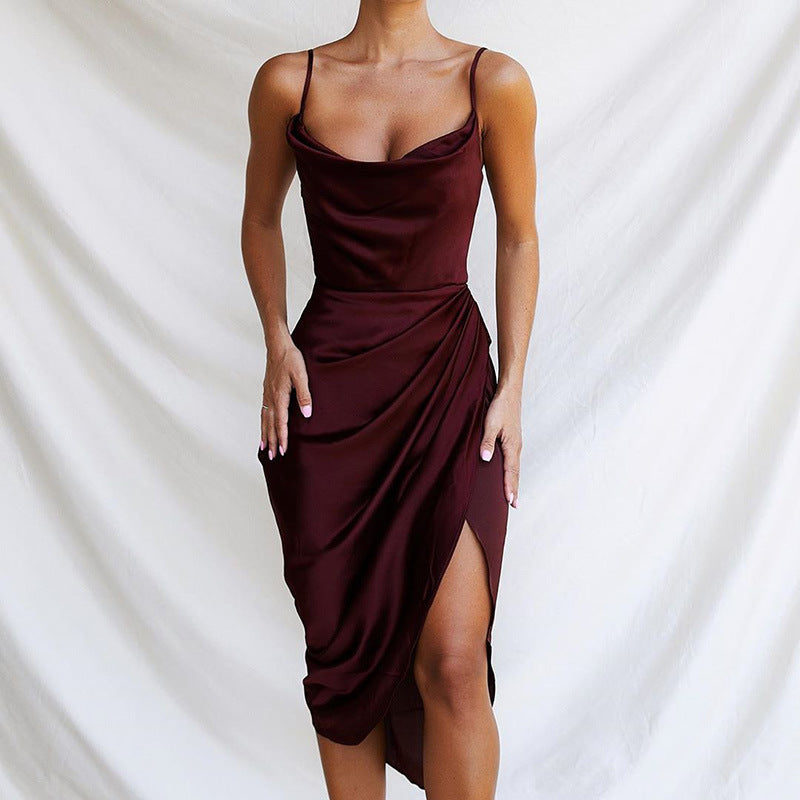 Split Satin Dress