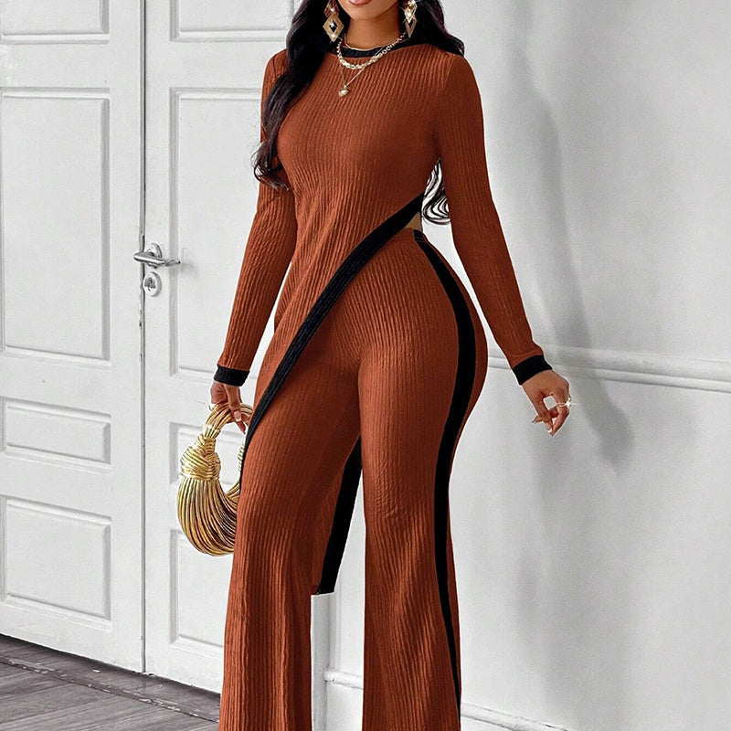 Asymmetrical Top and Pants Set
