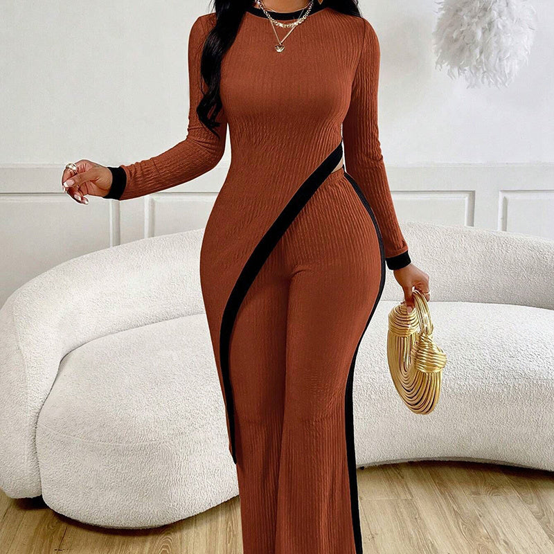 Asymmetrical Top and Pants Set