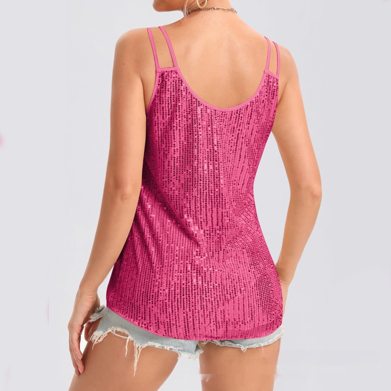 Rhinestone Strap Sparkly Top