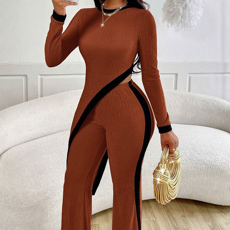 Asymmetrical Top and Pants Set