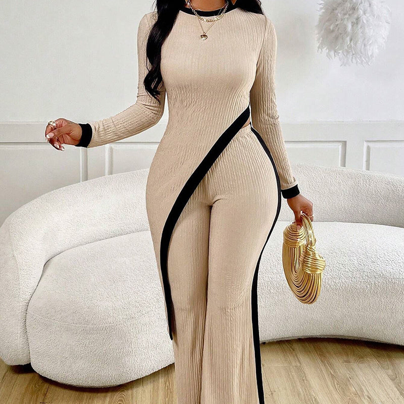 Asymmetrical Top and Pants Set