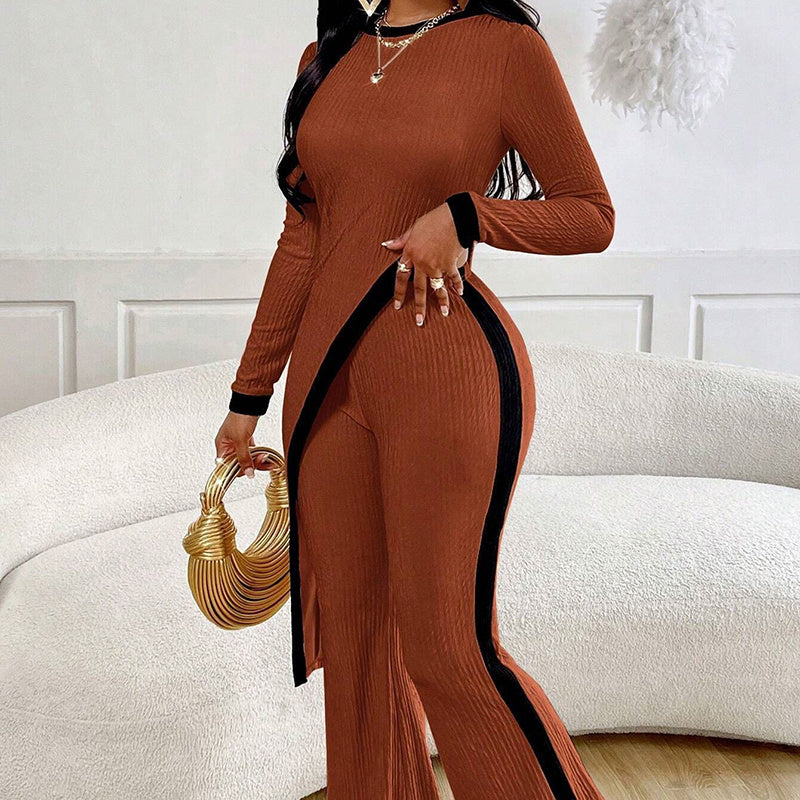 Asymmetrical Top and Pants Set