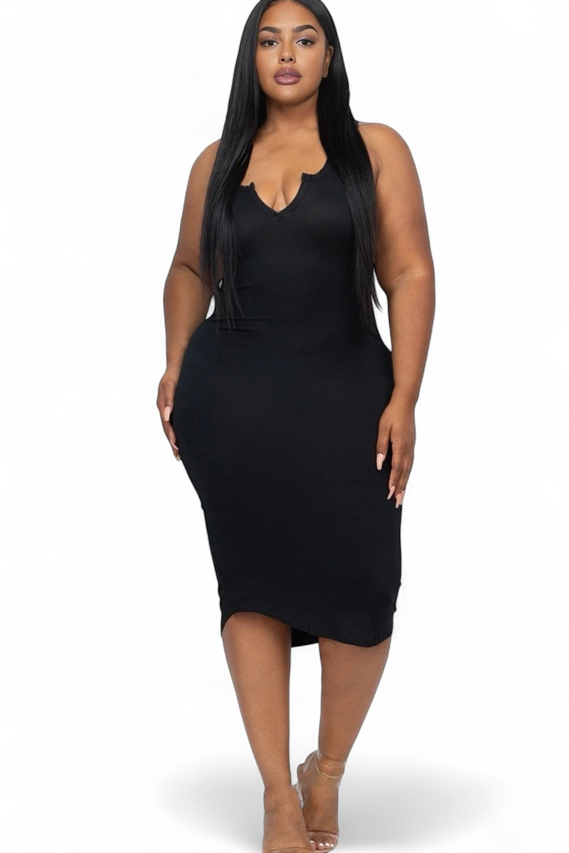 Split Neck Tank Dress