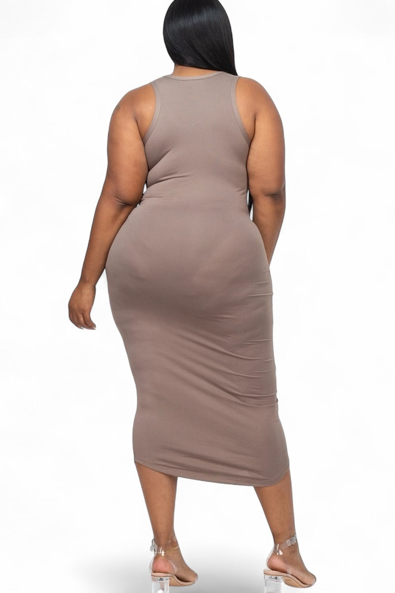 Split Neck Tank Dress