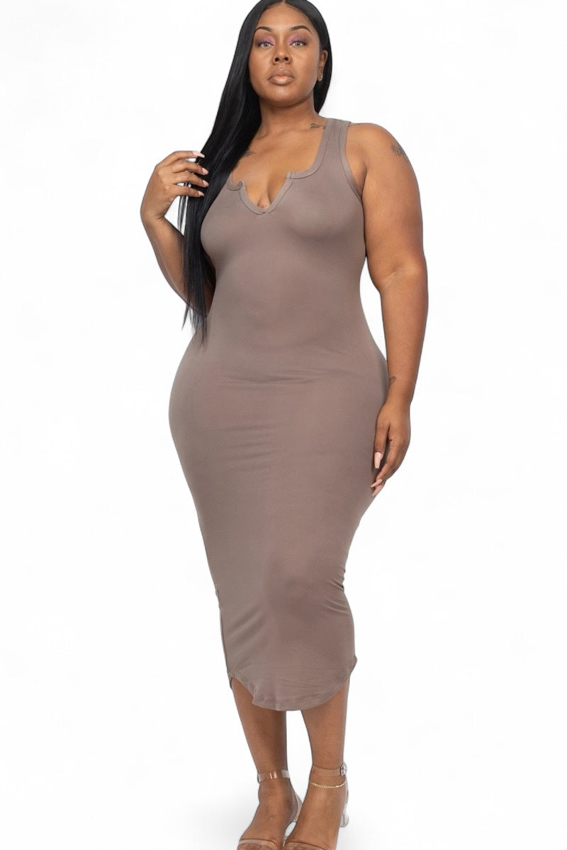 Split Neck Tank Dress