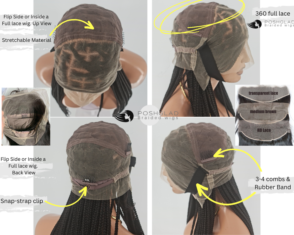Bohemian Knotless Braid Wig, HD Full Lace, Waist Length, Mixed Colors, Full Density - PARIS