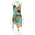 Backless Lace up Dress