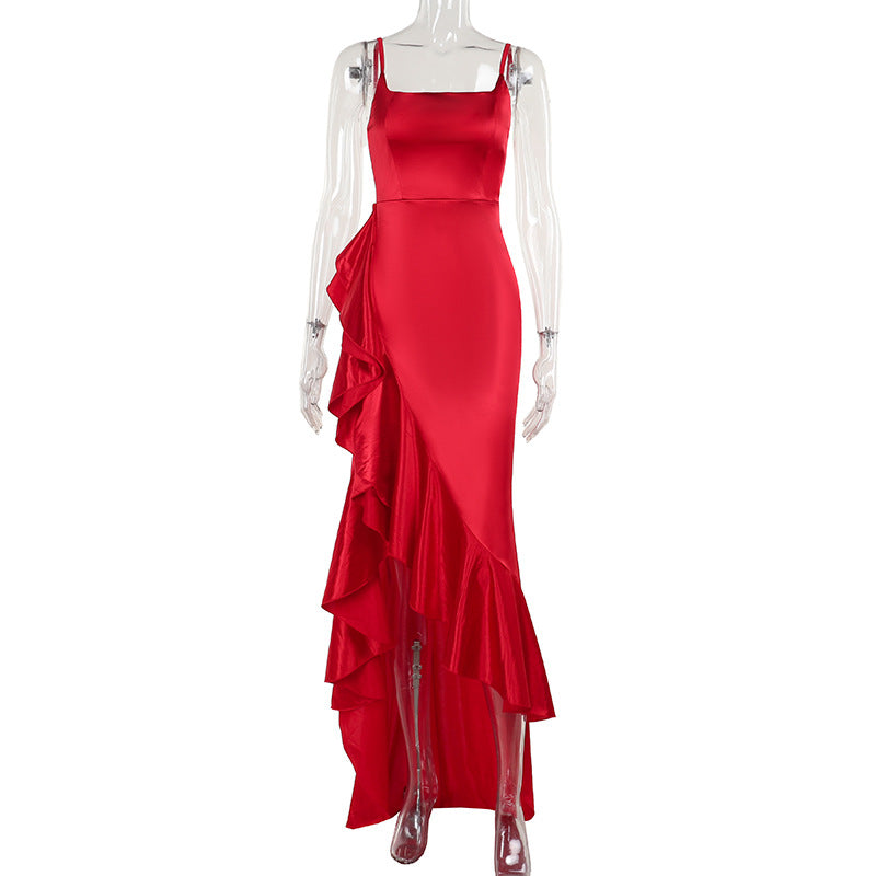 Spaghetti Strap Ruffle Dress
