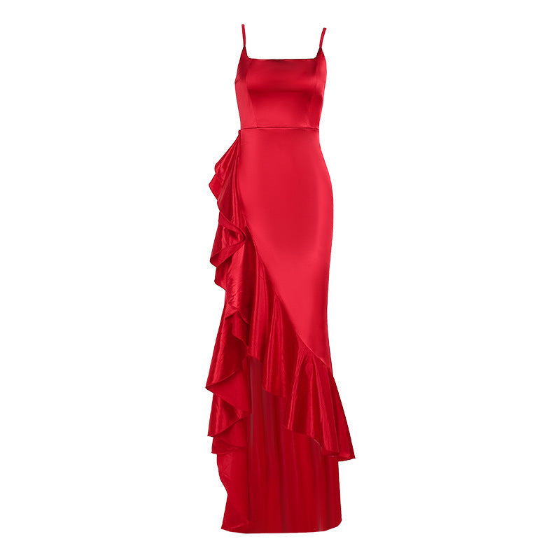 Spaghetti Strap Ruffle Dress