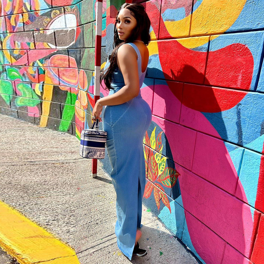 Denim Backless dress