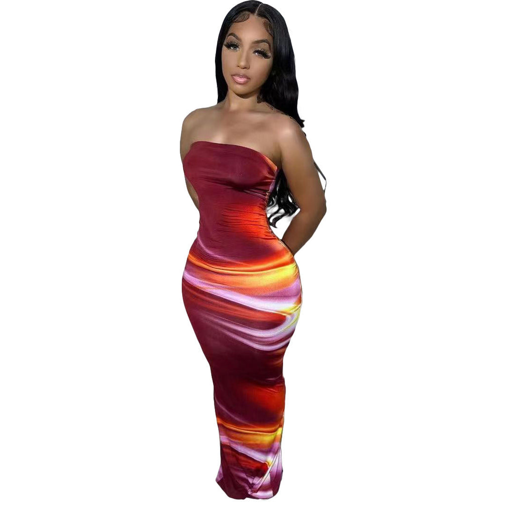 Print Slit Dress