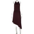 Backless Crumpled Waist Slim Fit Tied Dress