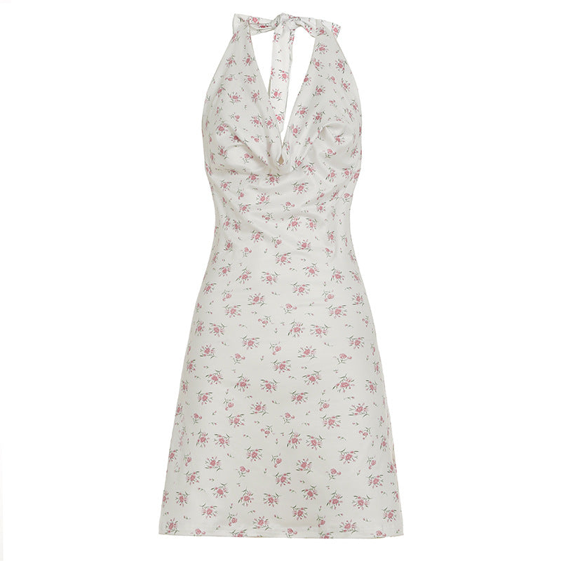 Sleeveless Halter Backless Dress
