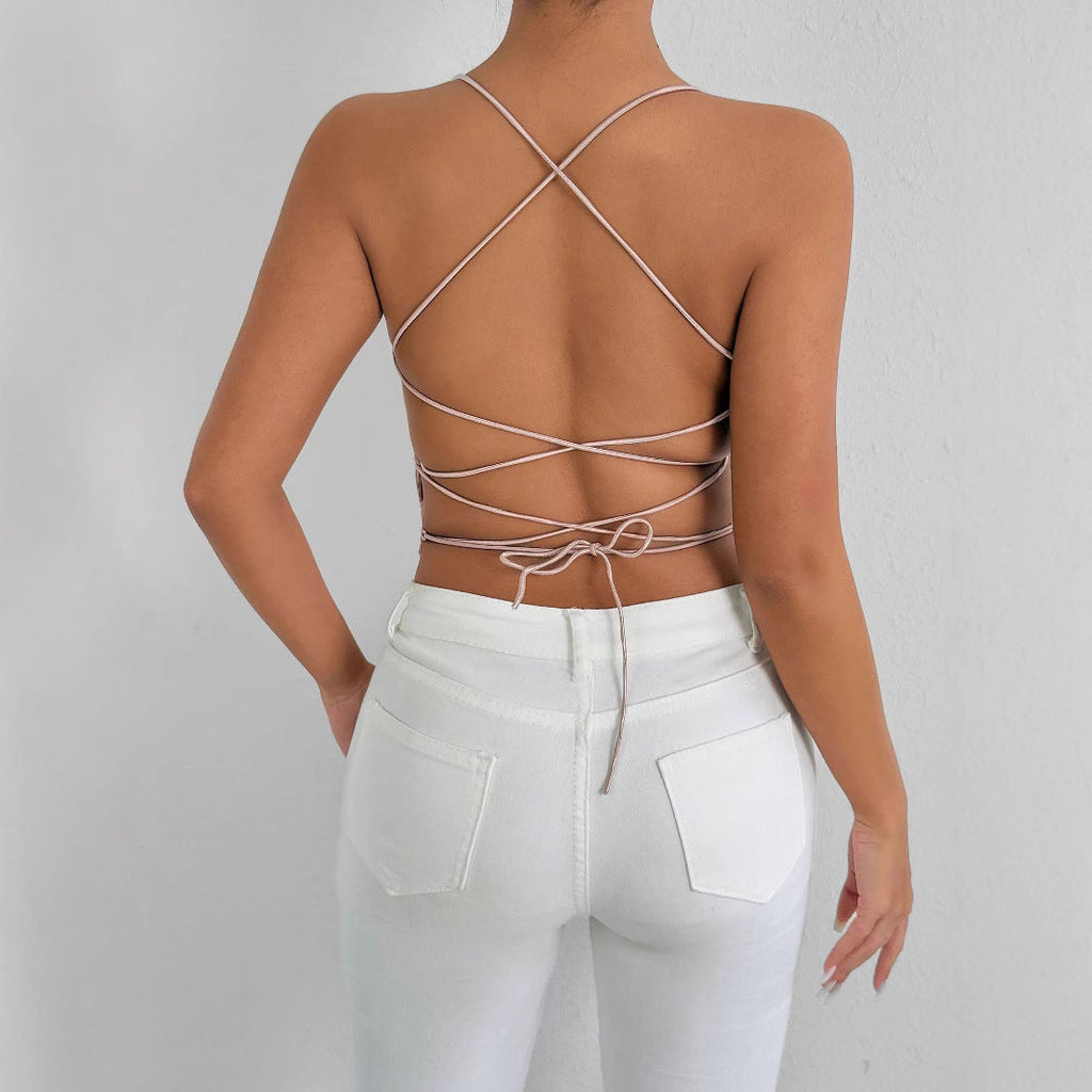Lace up Backless Top