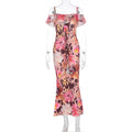 Ruffled Spaghetti Strap Slimming Dress