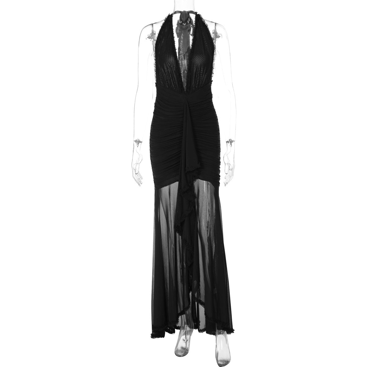 V neck Halter Backless Sexy Dress