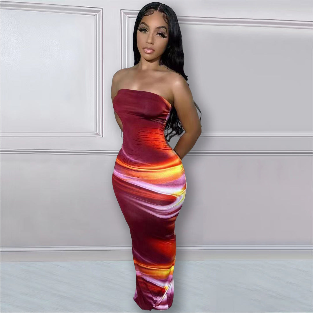 Print Slit Dress