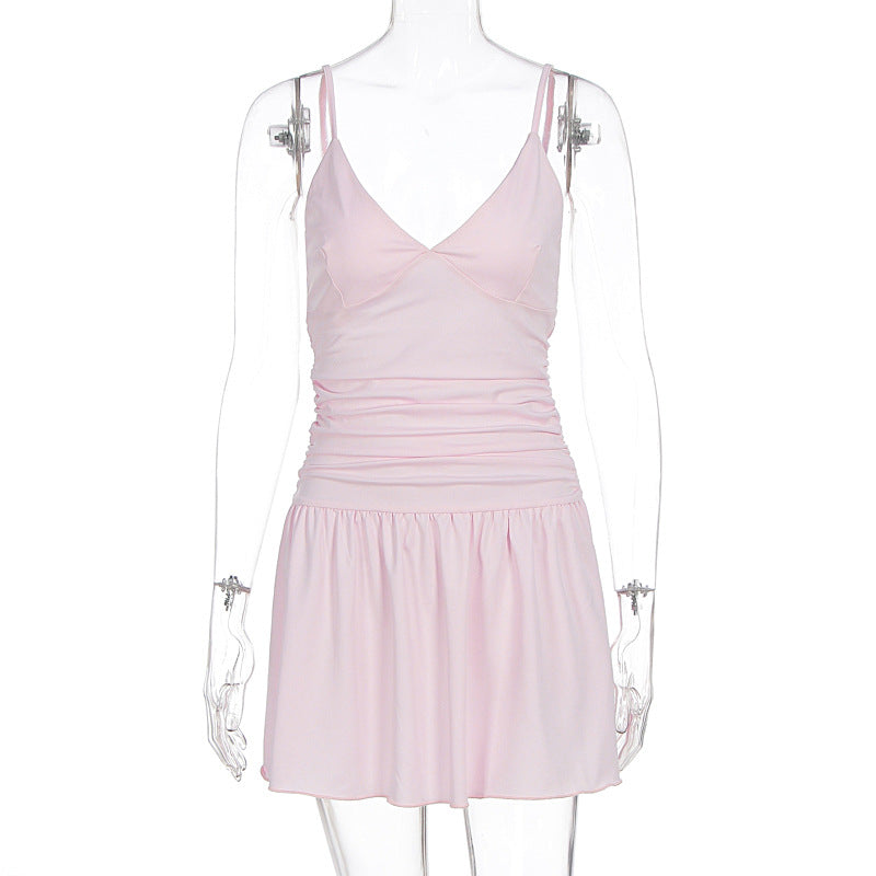 Slim Sheath Pleated Dress