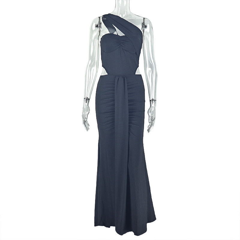 Shoulder Sleeveless Maxi Dress
