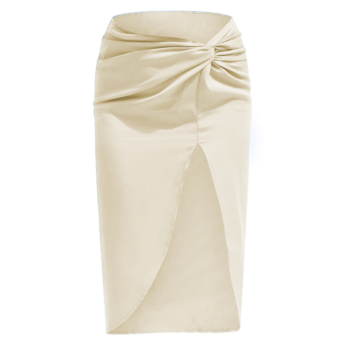 High Waist French Twist Irregular Asymmetric Skirt