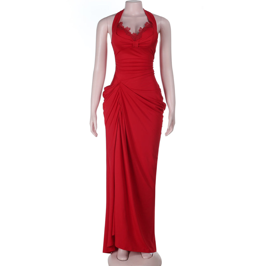 Halter Split Backless Women Dress