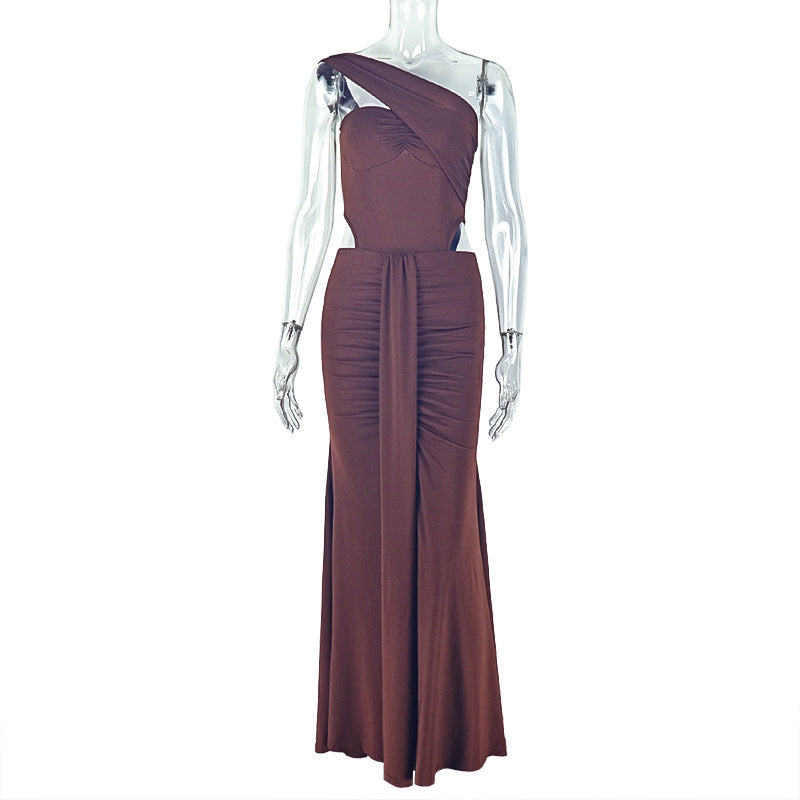 Shoulder Sleeveless Maxi Dress