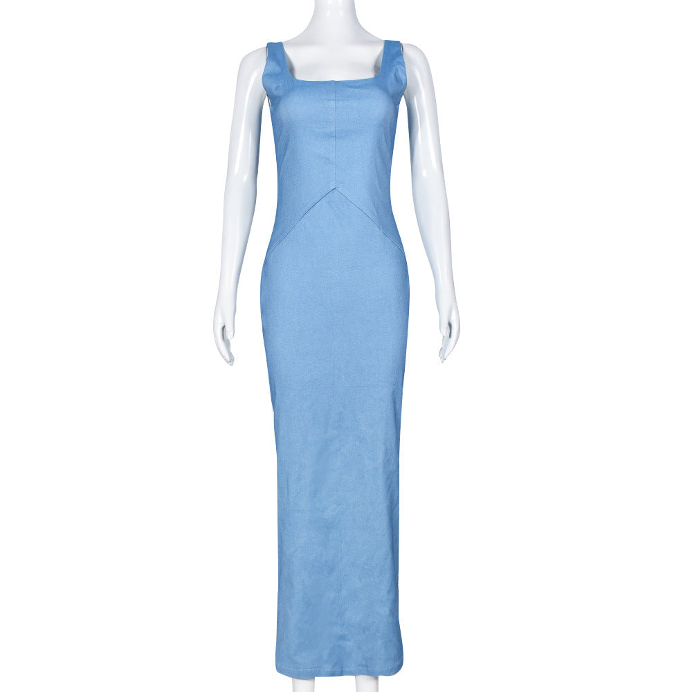 Denim Backless dress