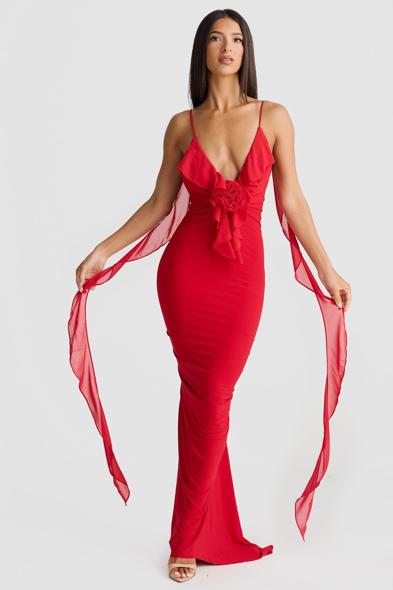 V Neck Backless Slim Fit Mermaid Evening Dress