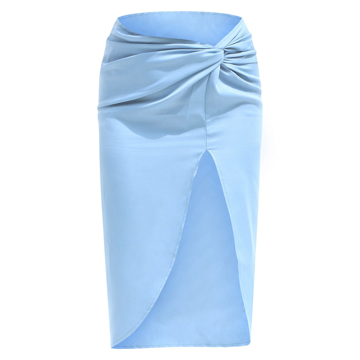 High Waist French Twist Irregular Asymmetric Skirt