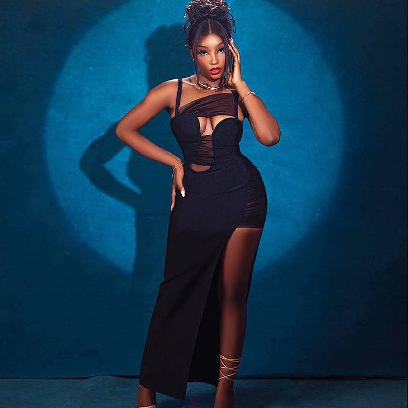 Cut out mesh gown