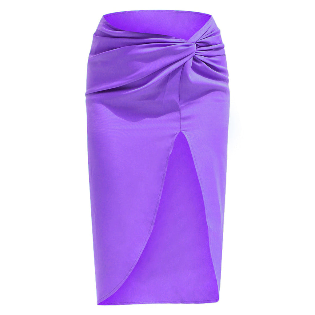 High Waist French Twist Irregular Asymmetric Skirt