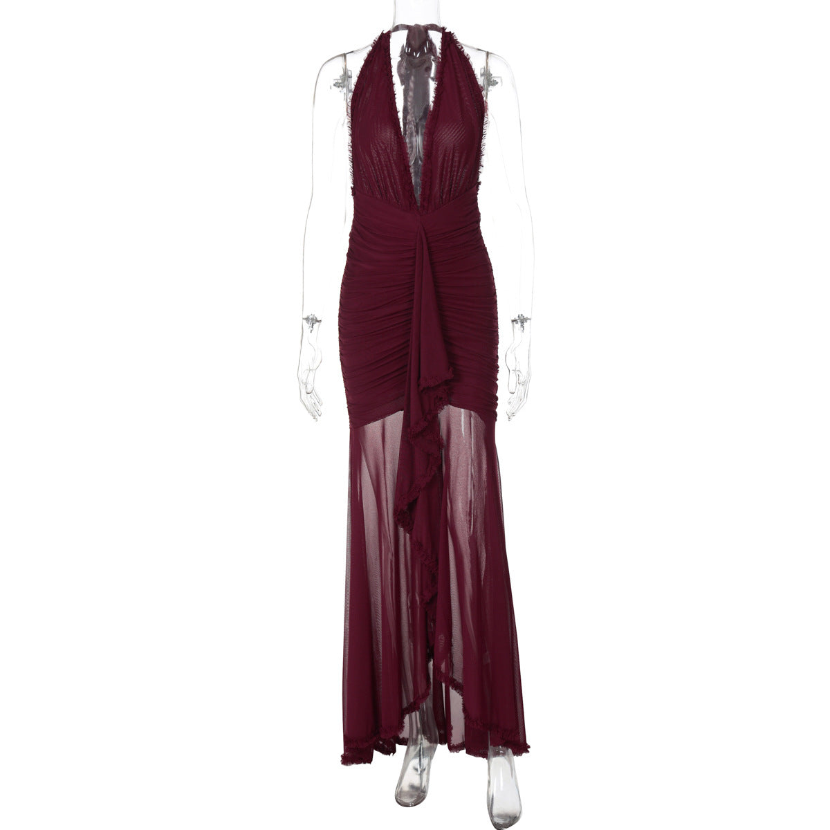 V neck Halter Backless Sexy Dress