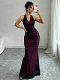 Halter Mesh Sleeveless Dress