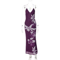 Mesh Floral Print Backless Strap Dress