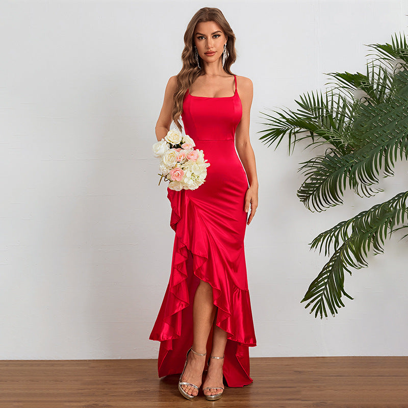 Spaghetti Strap Ruffle Dress