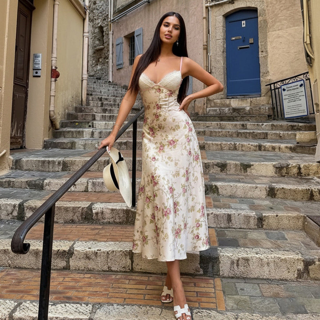 Floral A line Printed Maxi Dress