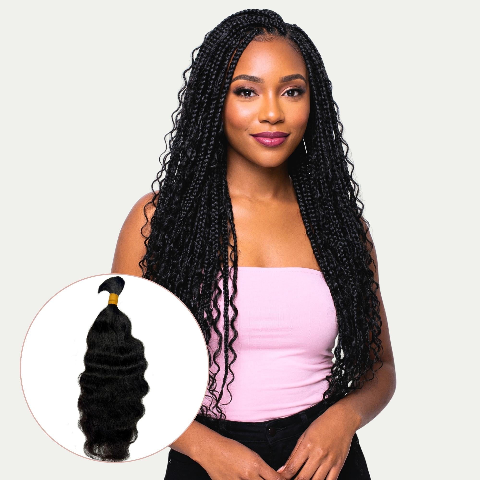 Raw Indian Curly Bulk 100% Human Braiding Hair