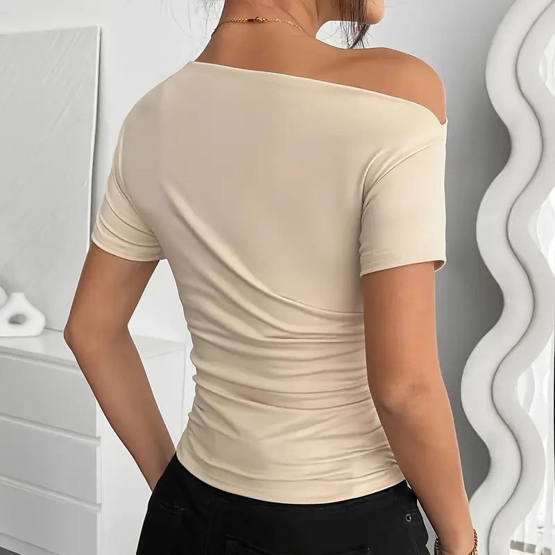 Y2K Slim Fit Asymmetrical Shirt