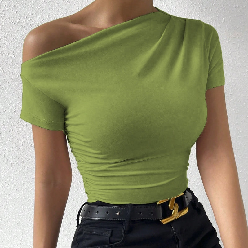 Y2K Slim Fit Asymmetrical Shirt