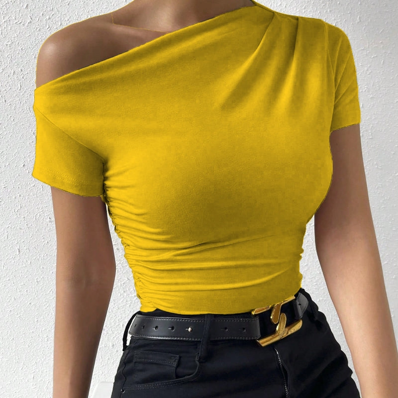 Y2K Slim Fit Asymmetrical Shirt