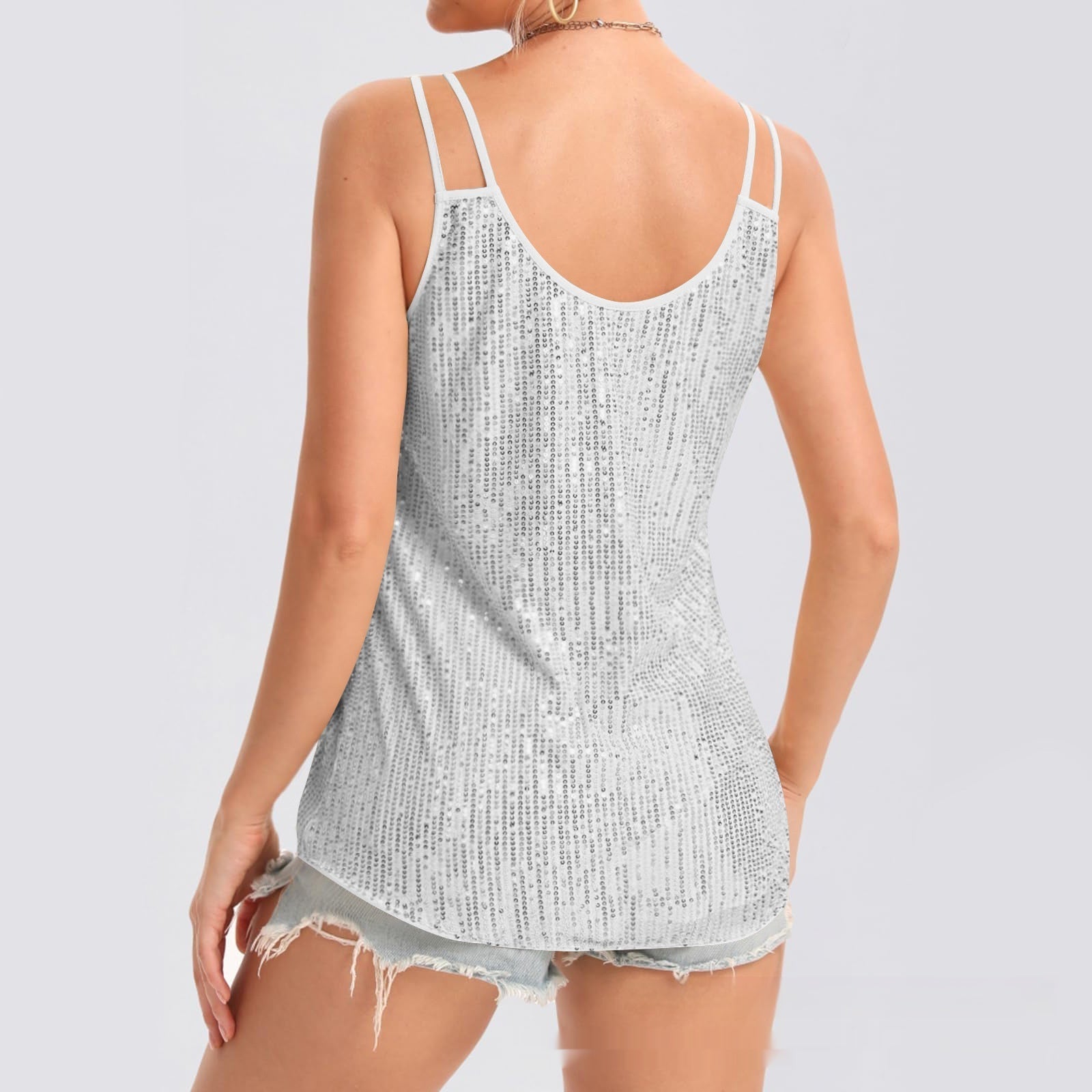 Rhinestone Strap Sparkly Top