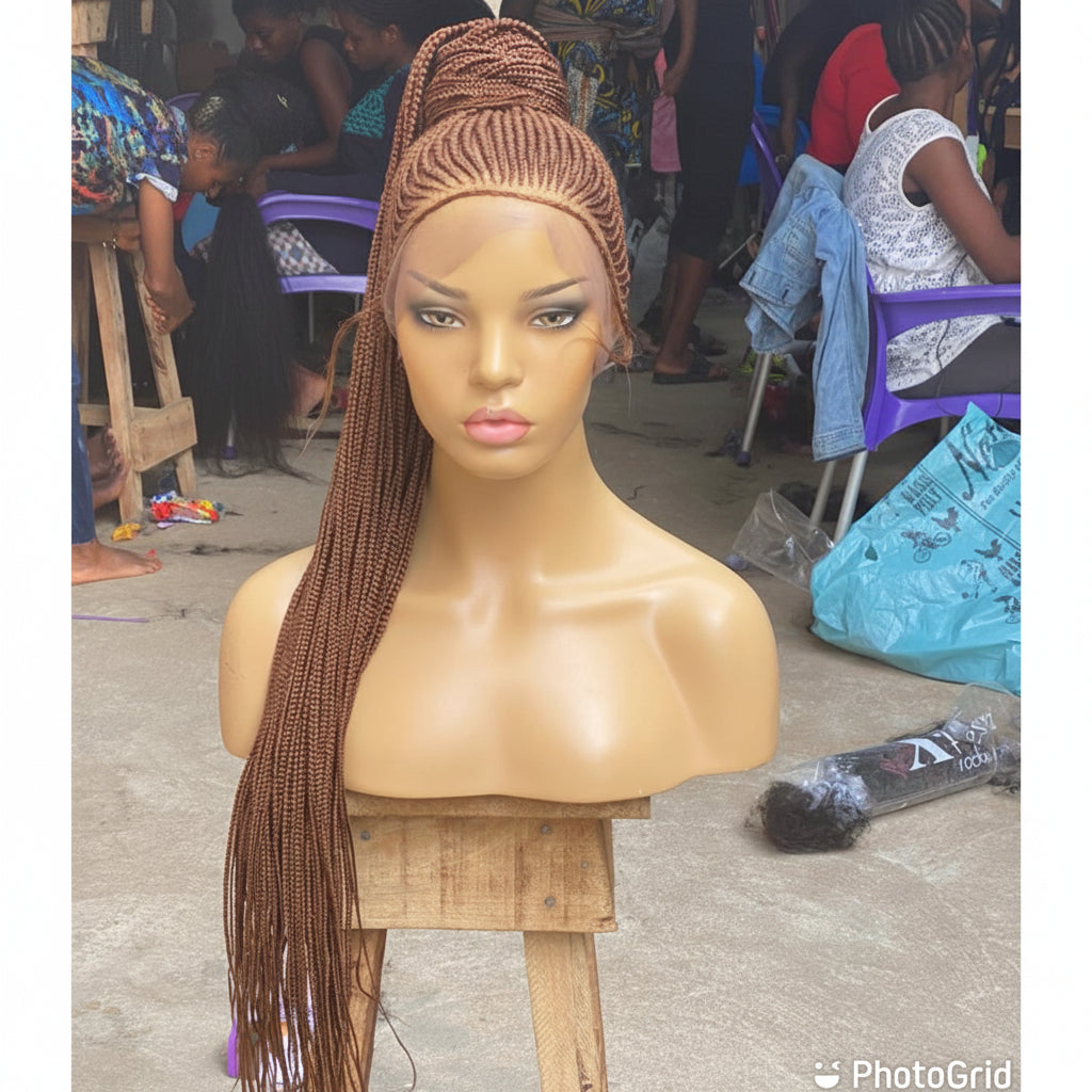 Cornrow Braid Wig - Auburn Full Lace - Iyawa