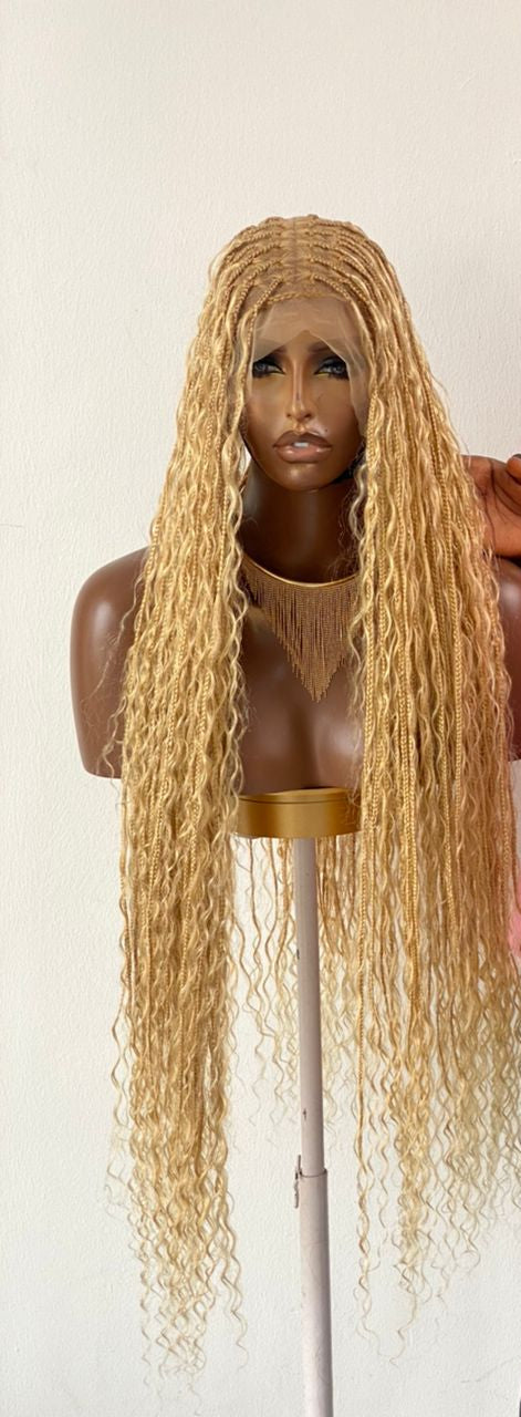 Bohemian Knotless -TARA BLONDE (100% Human hair curls)