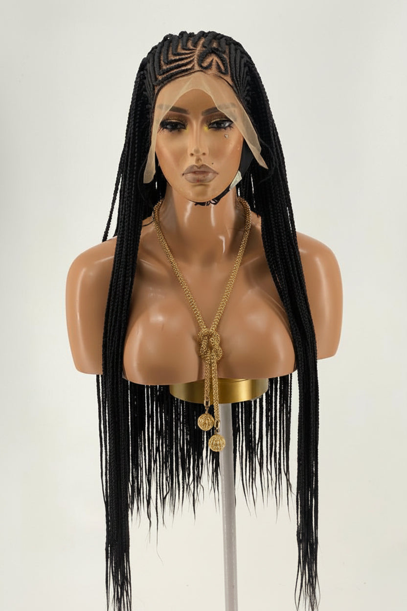 Cornrow Braid Wig "13 by 4 Lace Frontal" Wig Val