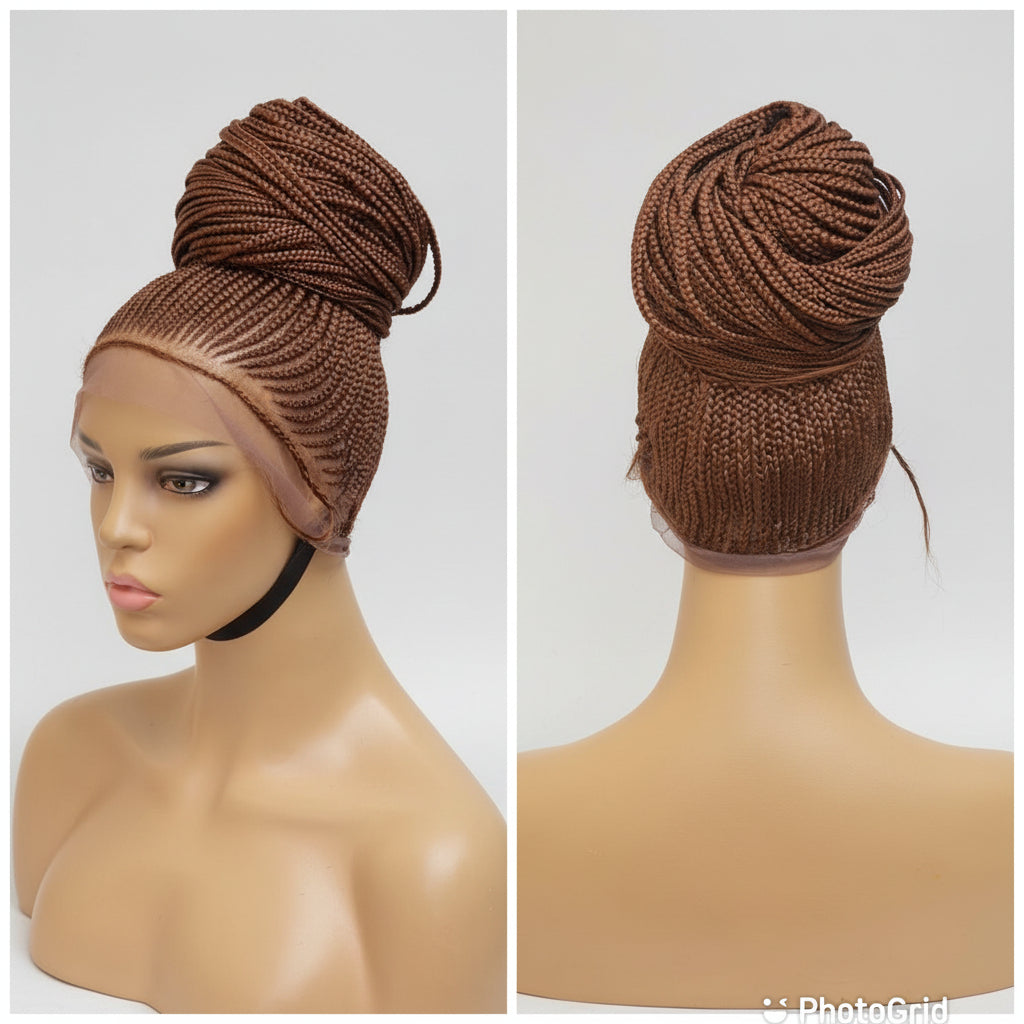 Cornrow Braid Wig - Auburn Full Lace - Iyawa