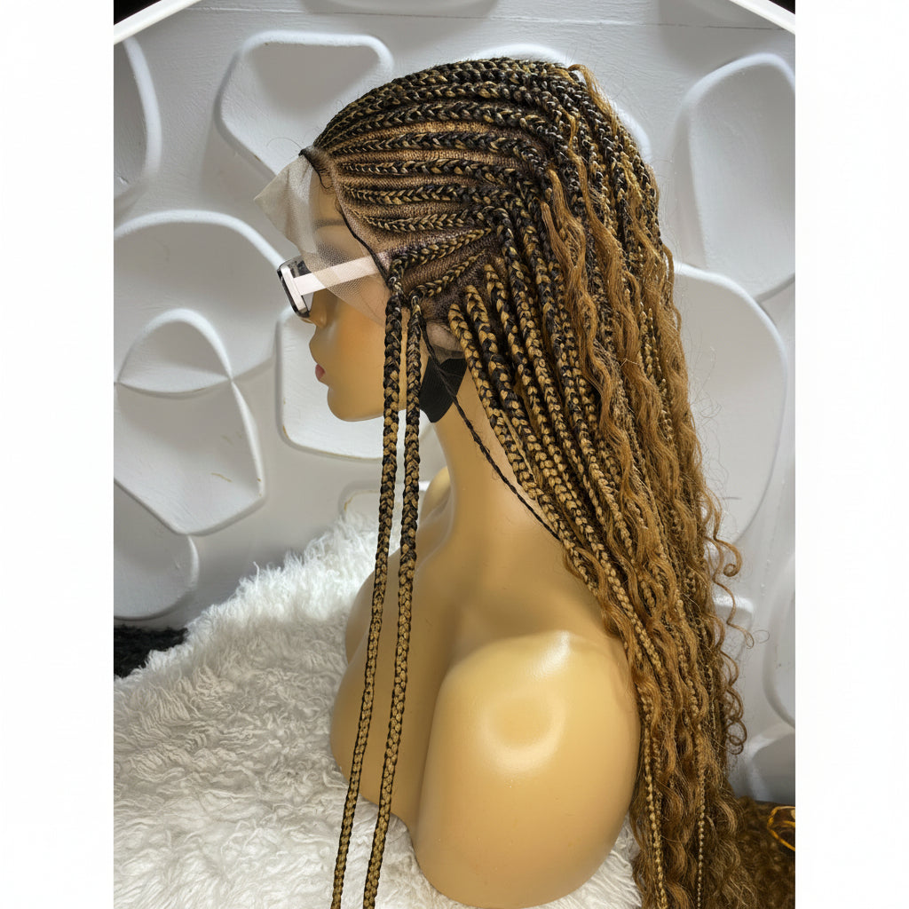 Cornrow Braid - Ombre Color Wavy Tip - Sandra