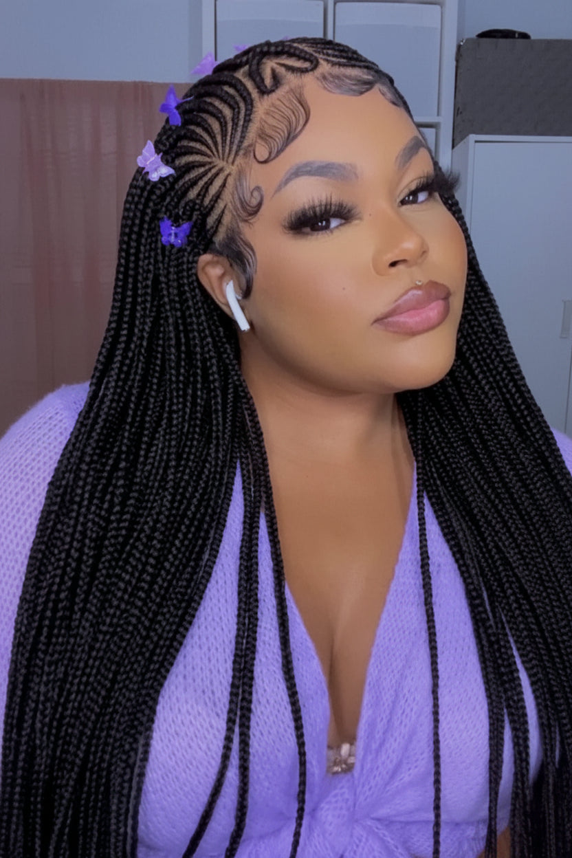 Cornrow Braid Wig "13 by 4 Lace Frontal" Wig Val
